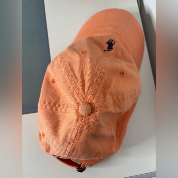 POLO RALPH LAUREN PASTEL ORANGE BASEBALL CAP ONE SIZE - Picture 3 of 6